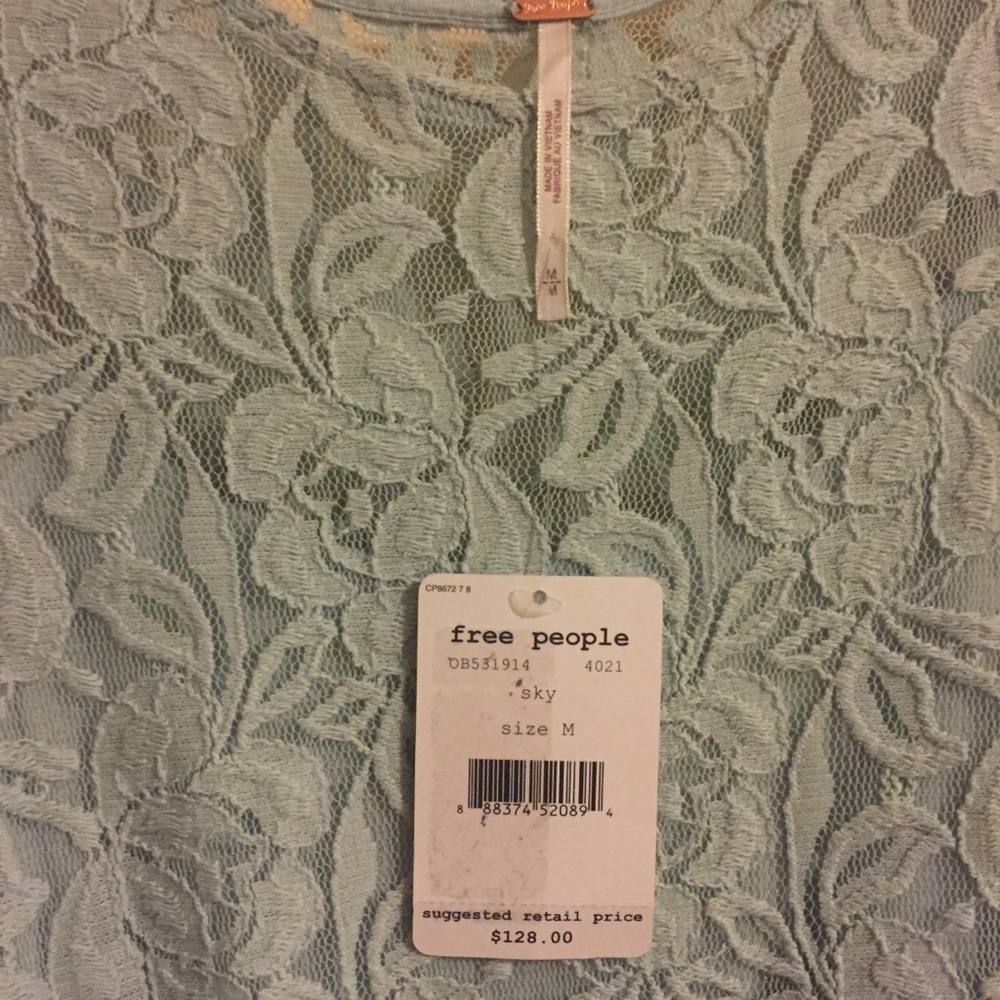 Free People Miles of Lace Dress- Color Sky - Picture 5 of 5